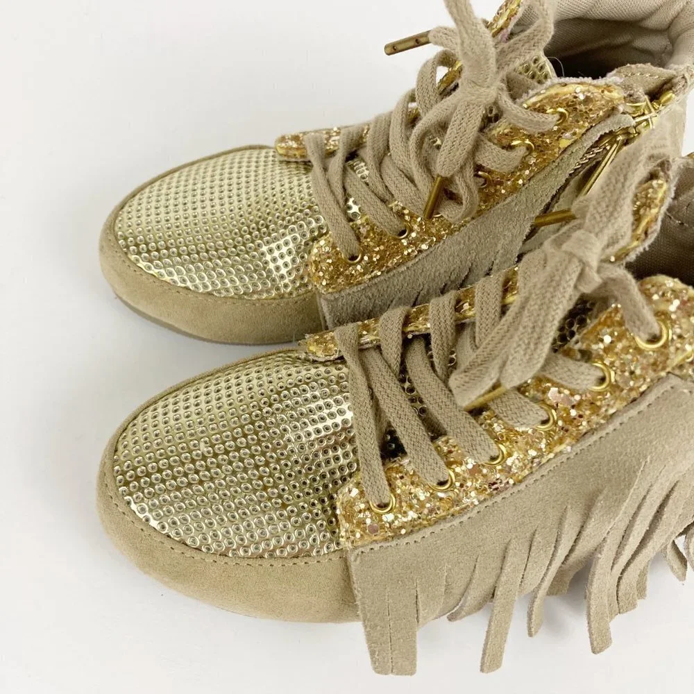 Joyfolie Toddler Felicity Fringe Sneaker Booties Sz 8